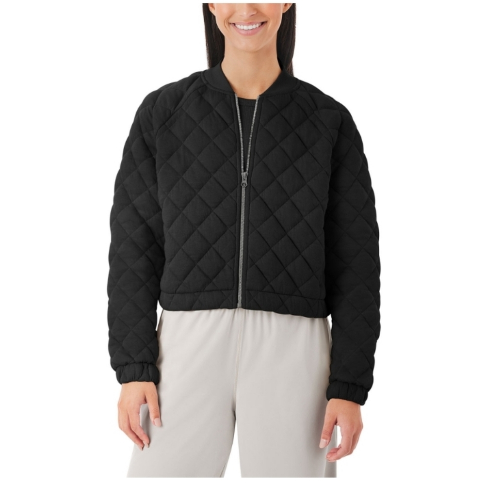 Member's Mark Women's Black Quilted Bomber Jacket